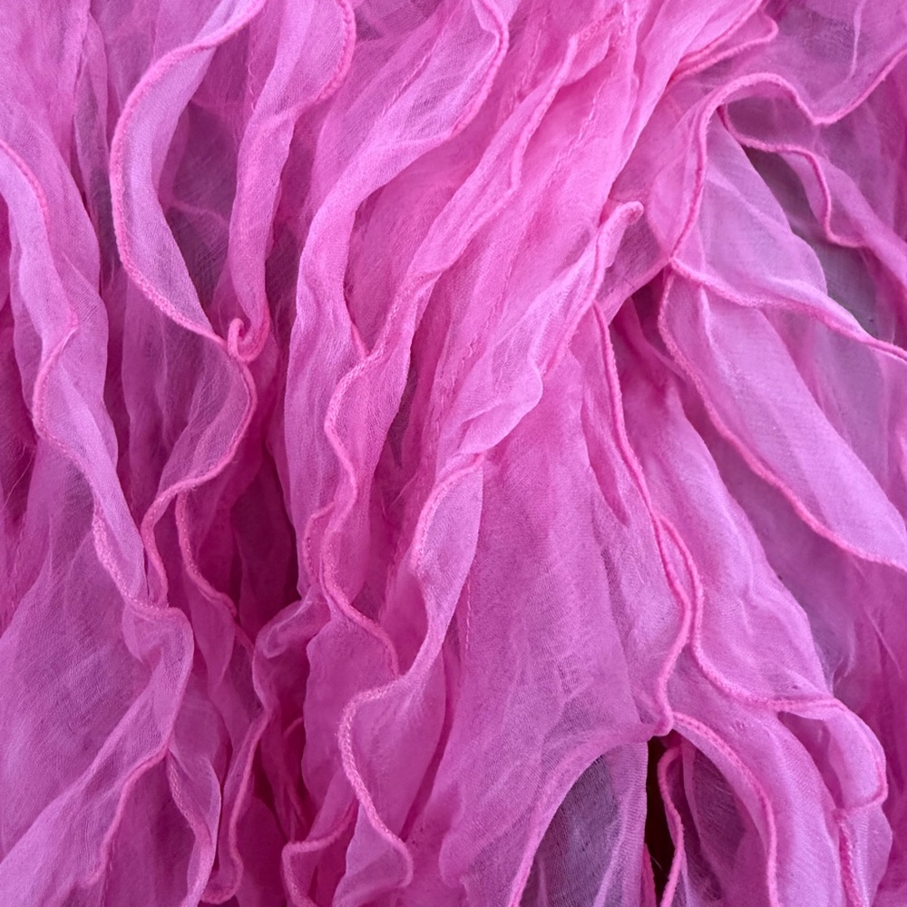 Pink Ruffled Scarf - Picture 2 of 2